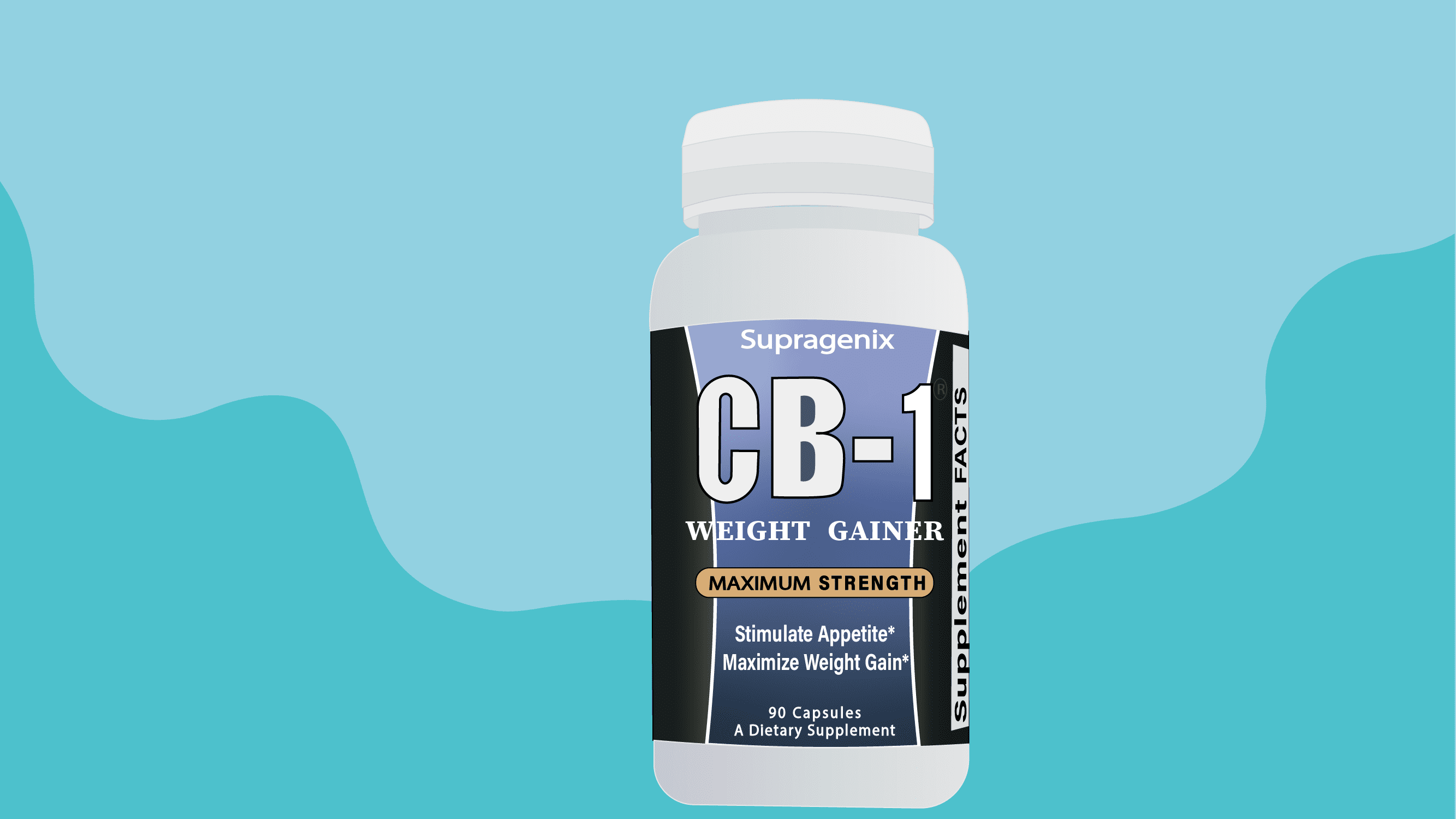 CB-1 Weight Gainer supplement in center