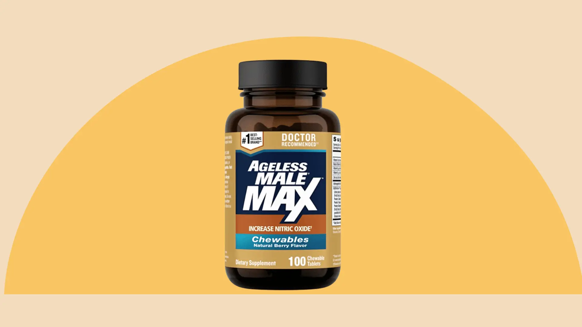 Ageless Male Max Supplement in Center