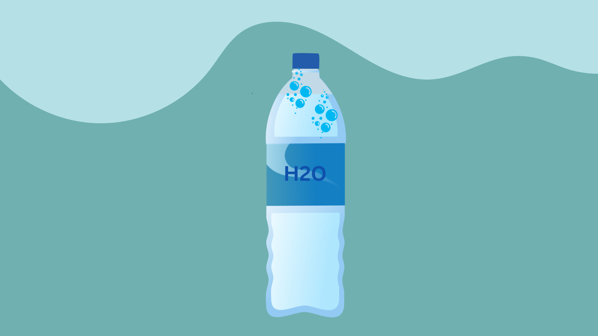 bubbles in a water bottle illustration image