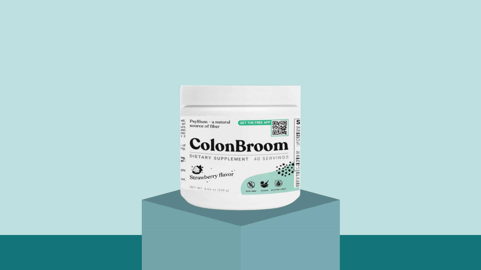 colon broom supplement over a box